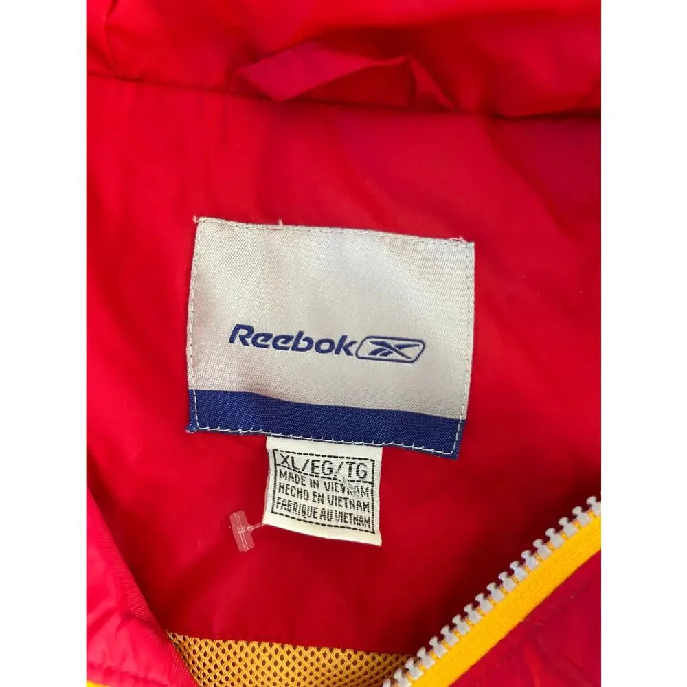Vintage Reebok Kansas City Chiefs Windbreaker Jacket Full Zip Men's XL Excellent